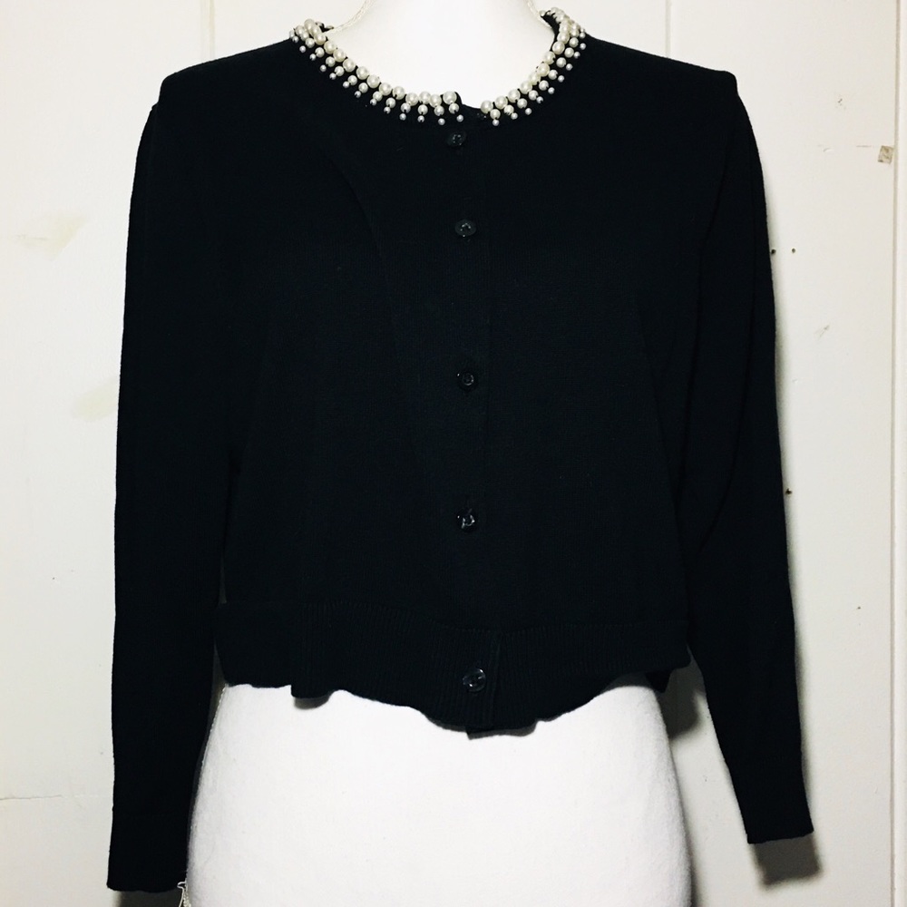 Calvin Klein XL Cardigan Pearl Accents XL